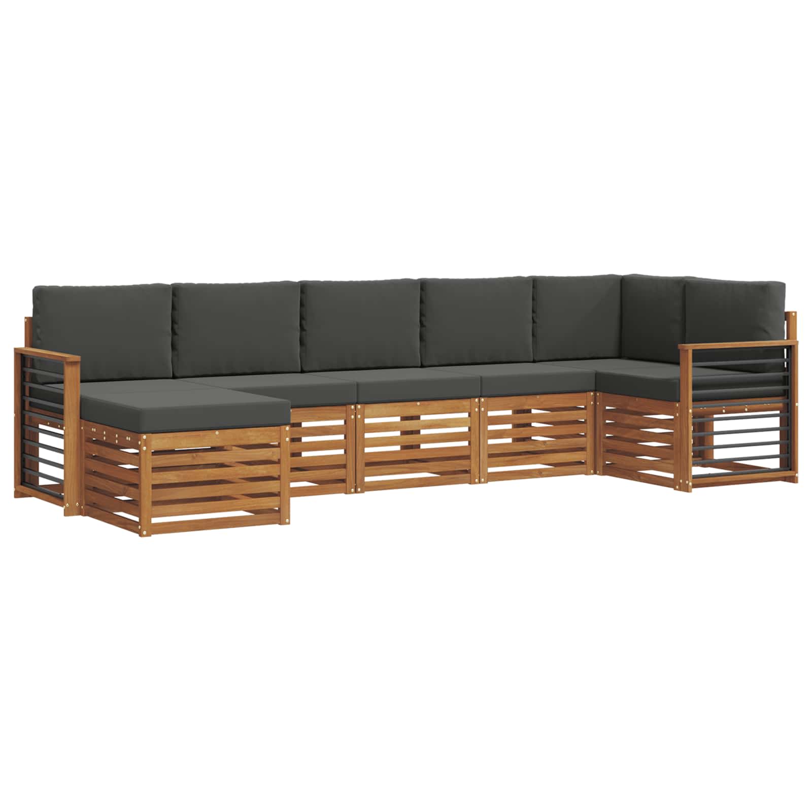 Sektionalsofa sæt med pude 7 pcs Naturlig og Antracit