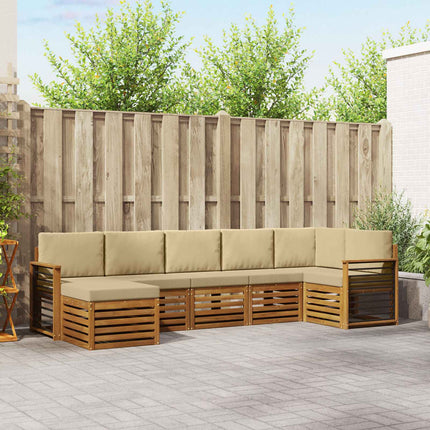 Udendørs sofagruppe 7 stk. Naturlig og Beige