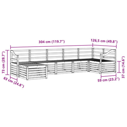 Udendørs sofagruppe 7 stk. Naturfarvet
