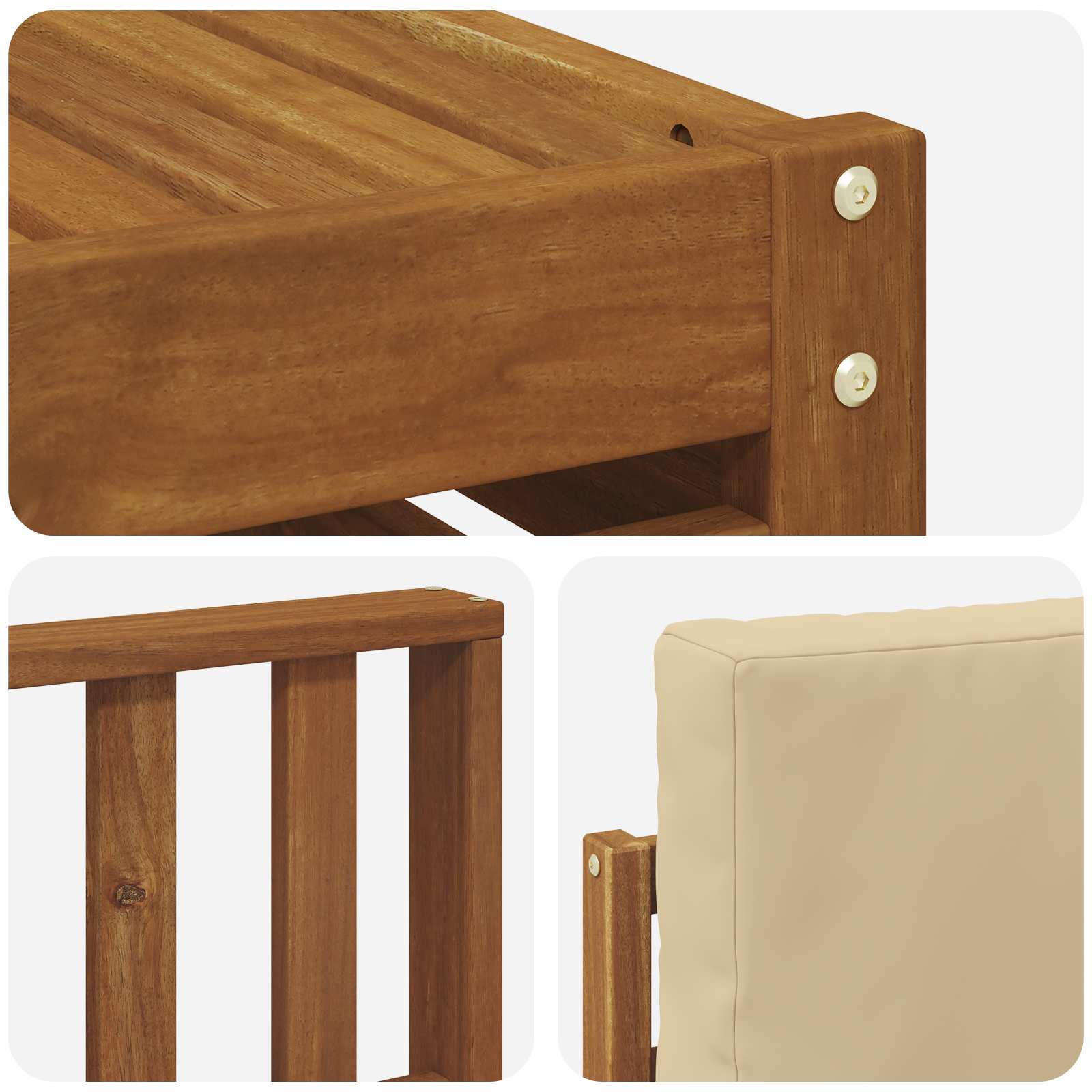 Udendørs sofagruppe 8 pcs Naturlig og Beige Massivt Akacietræ