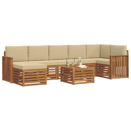 Udendørs sofagruppe 8 stk. Naturlig og Beige