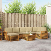 Udendørs sofagruppe 8 pcs Naturlig og Beige Massivt Akacietræ