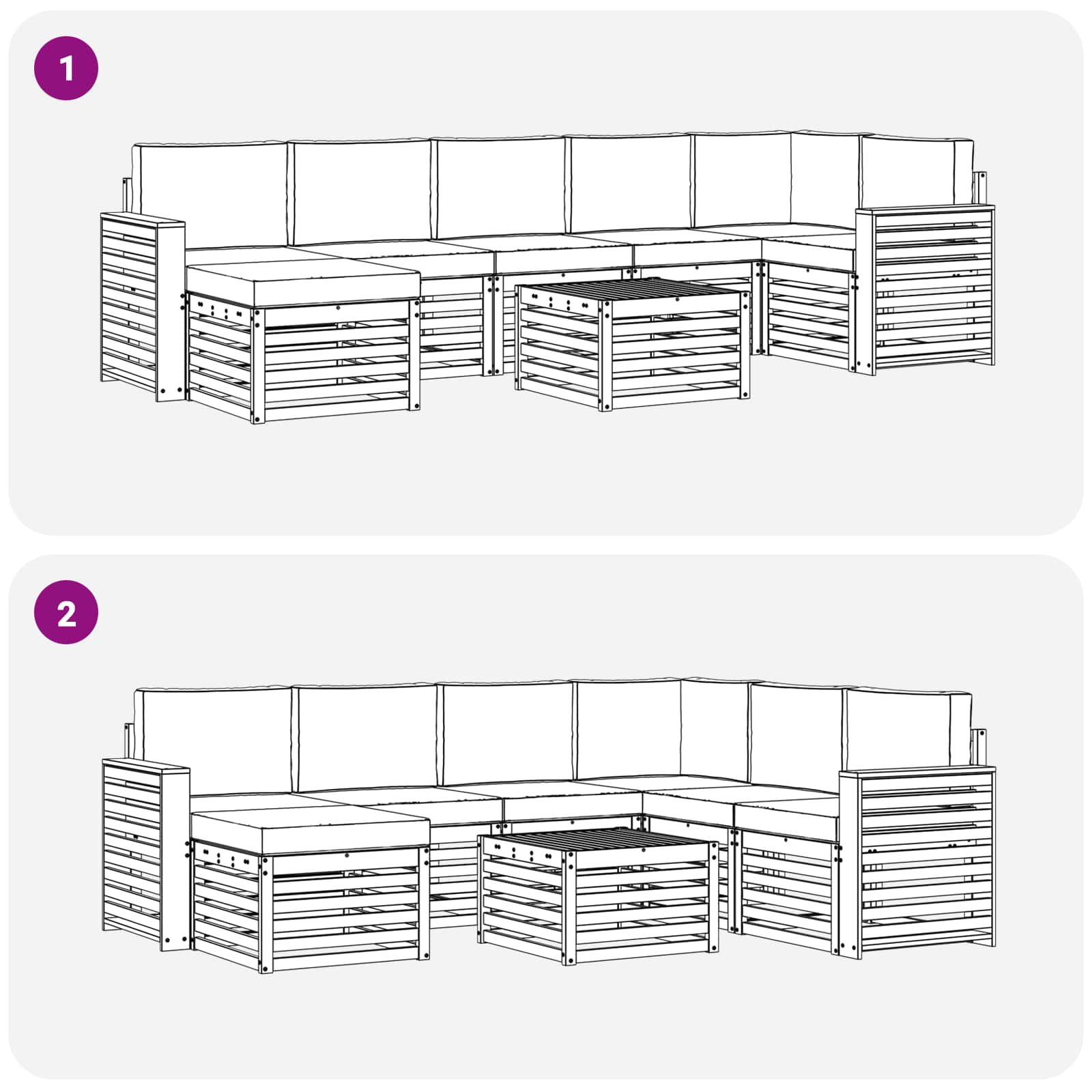 Udendørs sofagruppe 8 pcs Naturlig og Beige Massivt Akacietræ