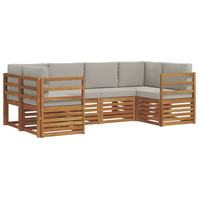 Sektionalsofa sæt med pude 6 pcs Naturlig og Lys Grå