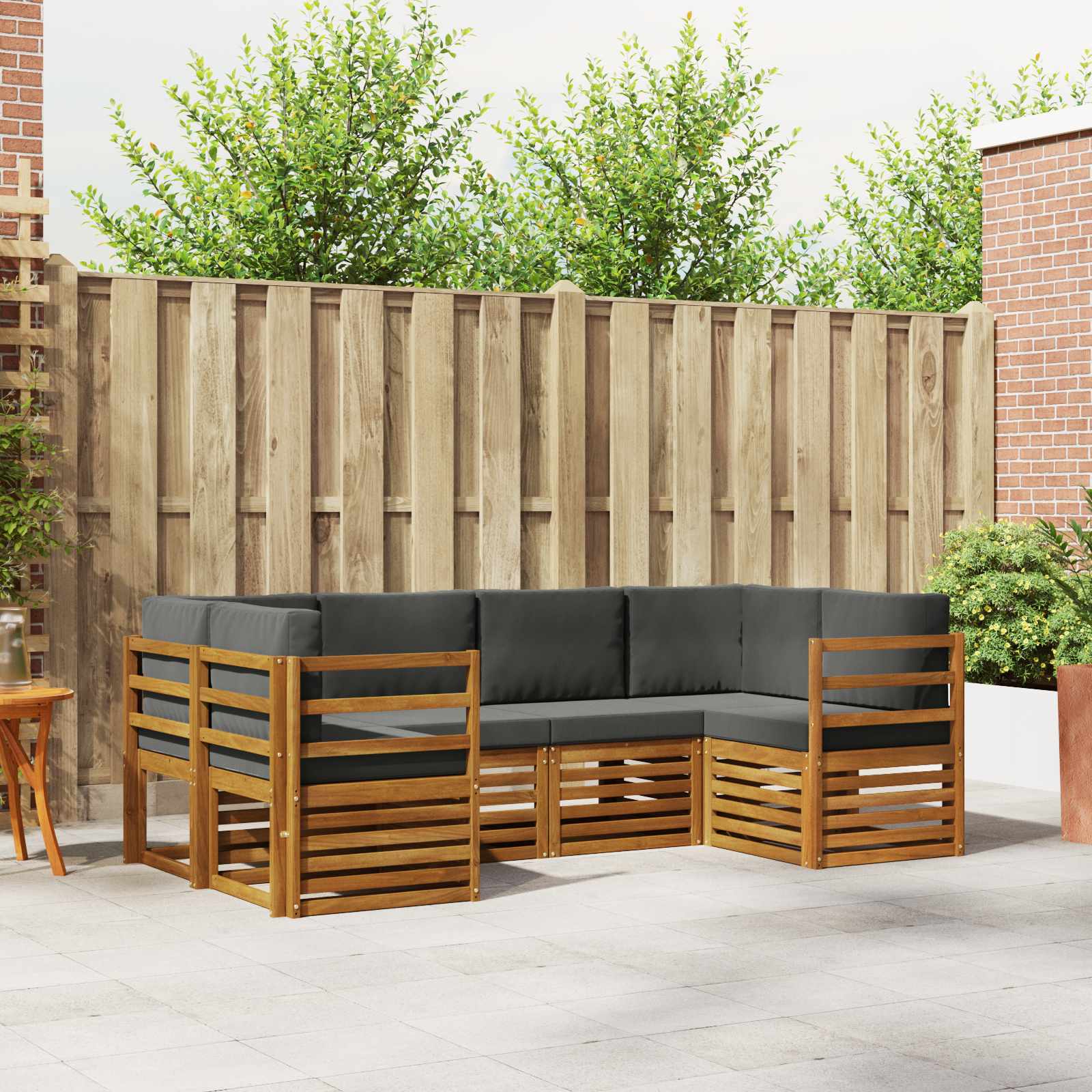 Sektionalsofa sæt med pude 6 pcs Naturlig og Antracit