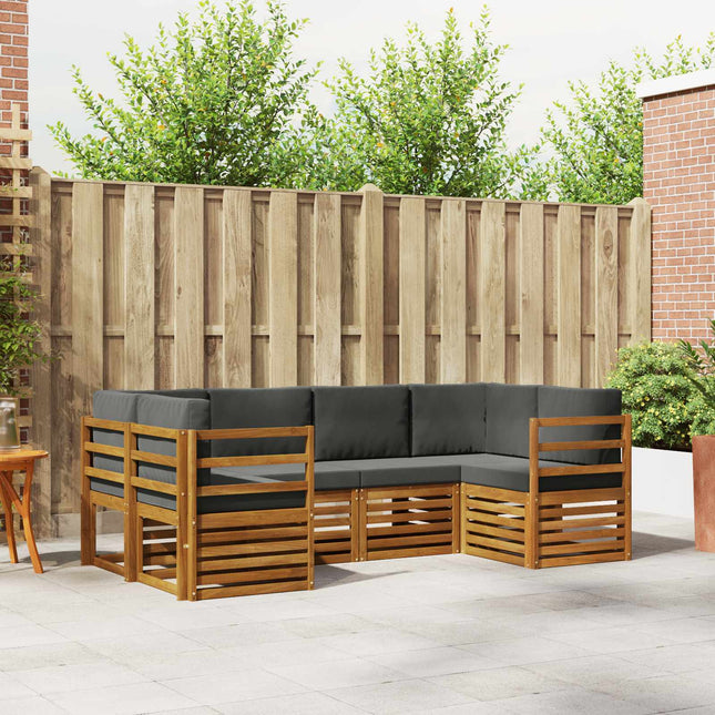 Sektionalsofa sæt med pude 6 pcs Naturlig og Antracit