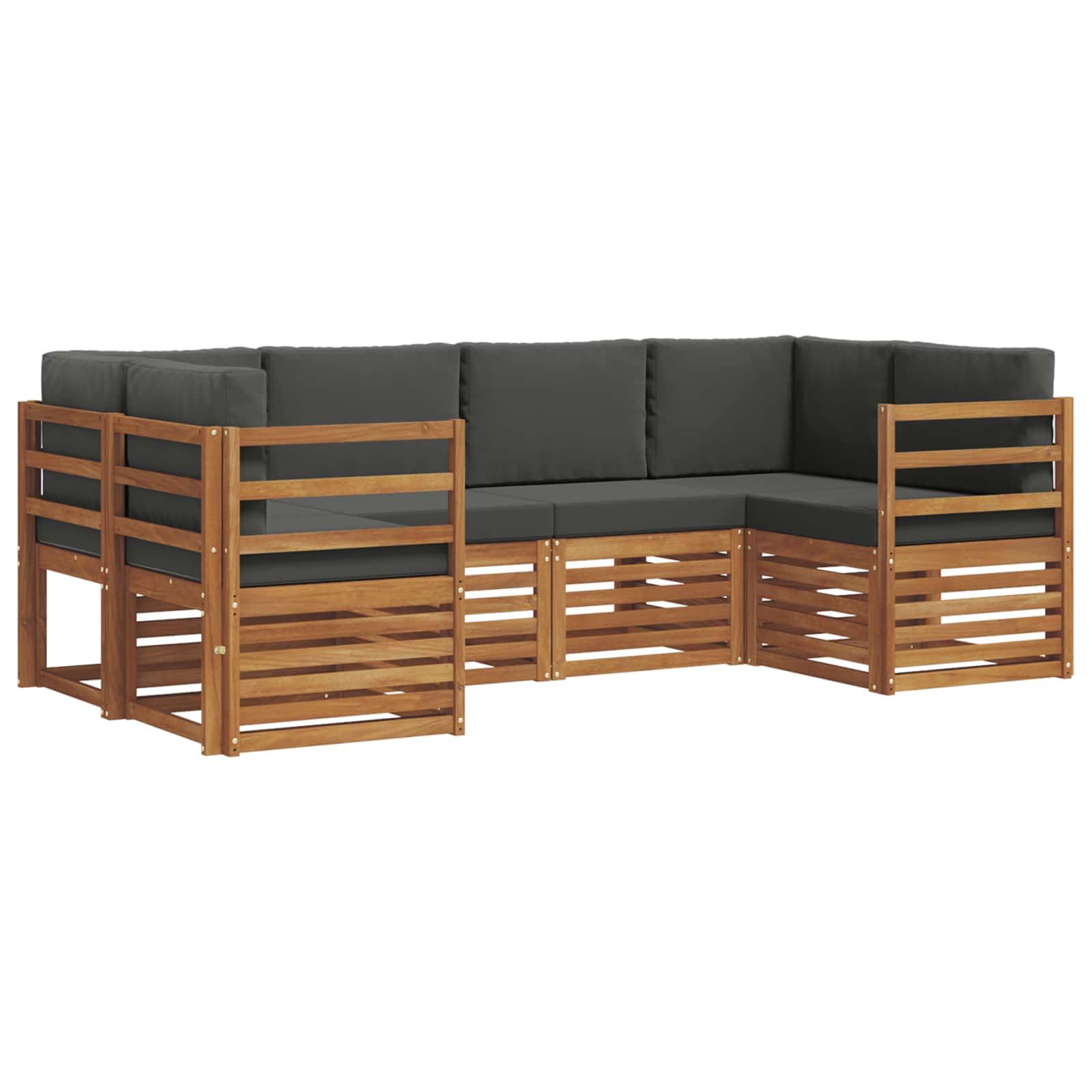 Sektionalsofa sæt med pude 6 pcs Naturlig og Antracit