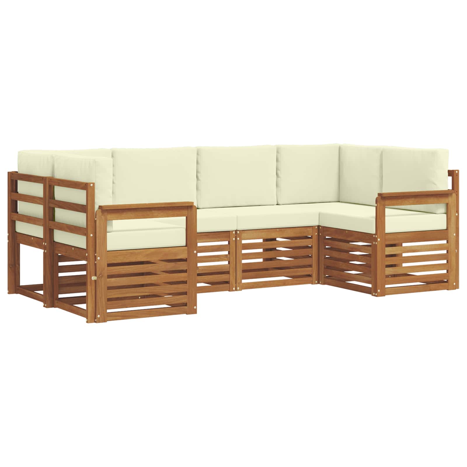 Sektionalsofa sæt med pude 6 pcs Naturlig og Fløde