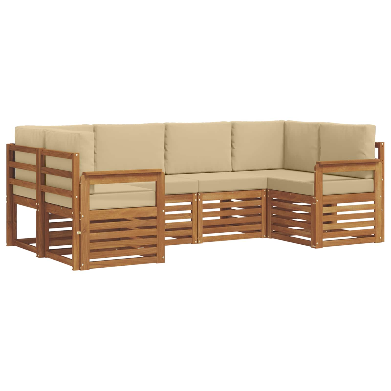 Sektionalsofa sæt med pude 6 pcs Naturfarvet