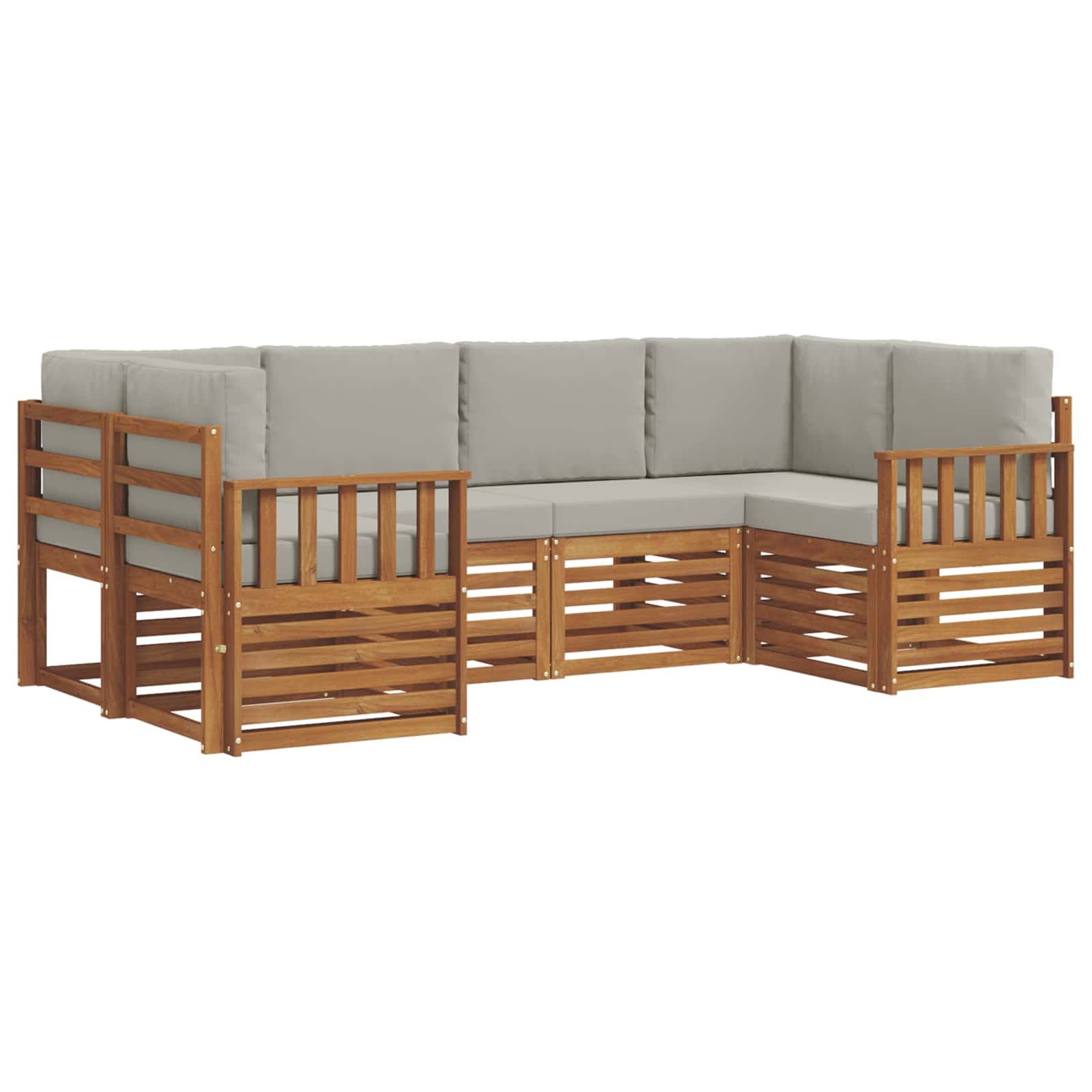 Sektionalsofa sæt med pude 6 pcs Naturlig og Lys Grå