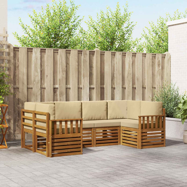 Sektionalsofa sæt med pude 6 pcs Naturfarvet