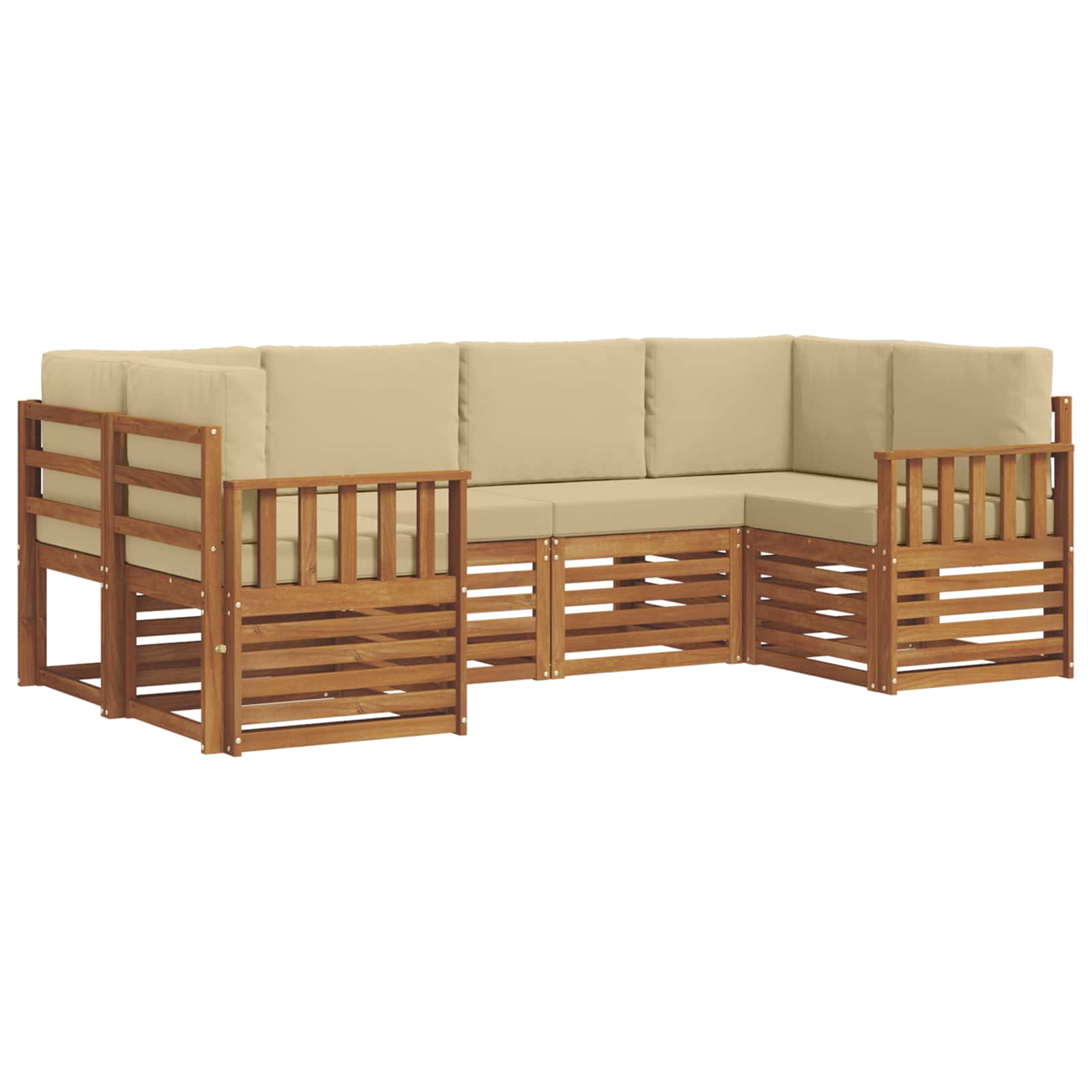 Sektionalsofa sæt med pude 6 pcs Naturfarvet