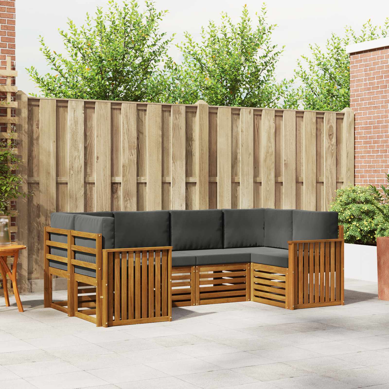 Sektionalsofa sæt med pude 6 pcs Naturlig og Antracit