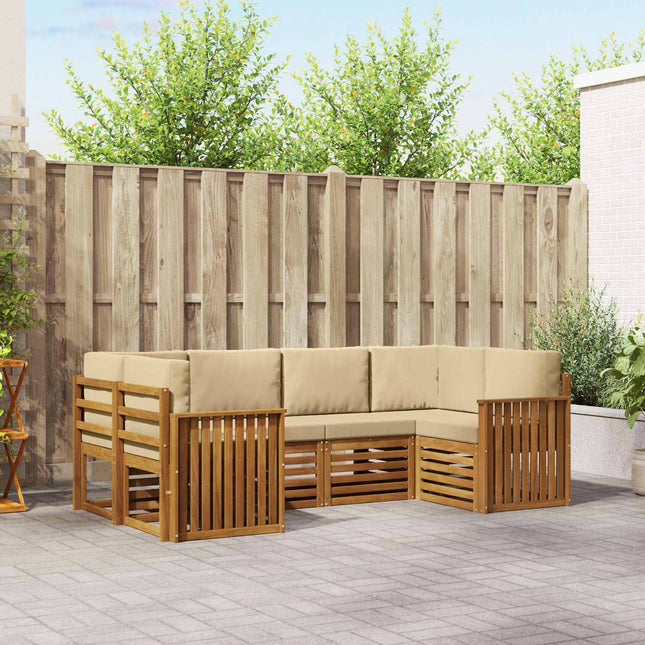 Sektionalsofa sæt med pude 6 pcs Naturfarvet