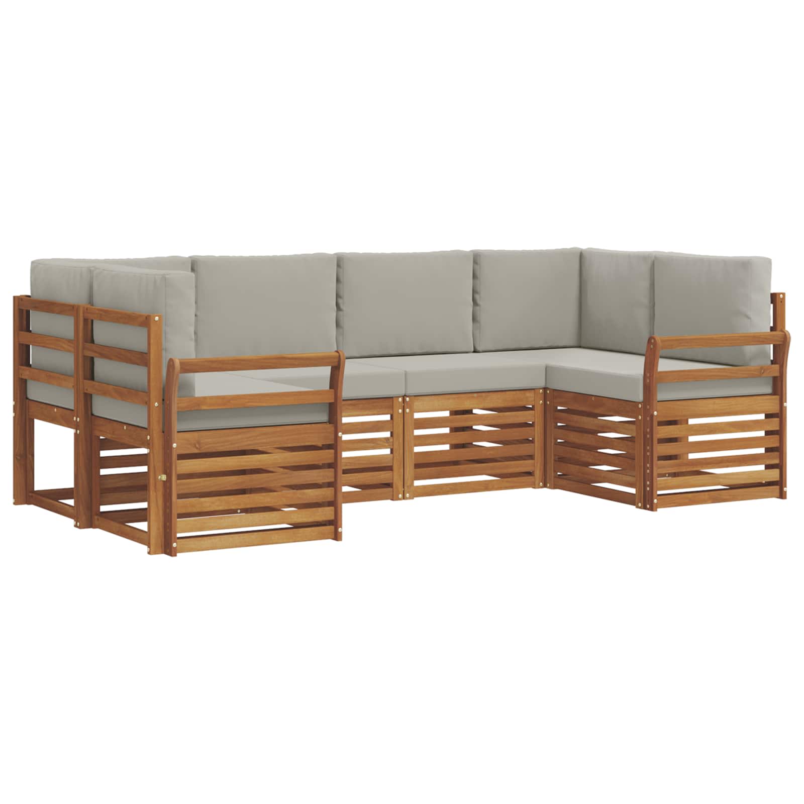Sektionalsofa sæt med pude 6 pcs Naturlig og Lys Grå