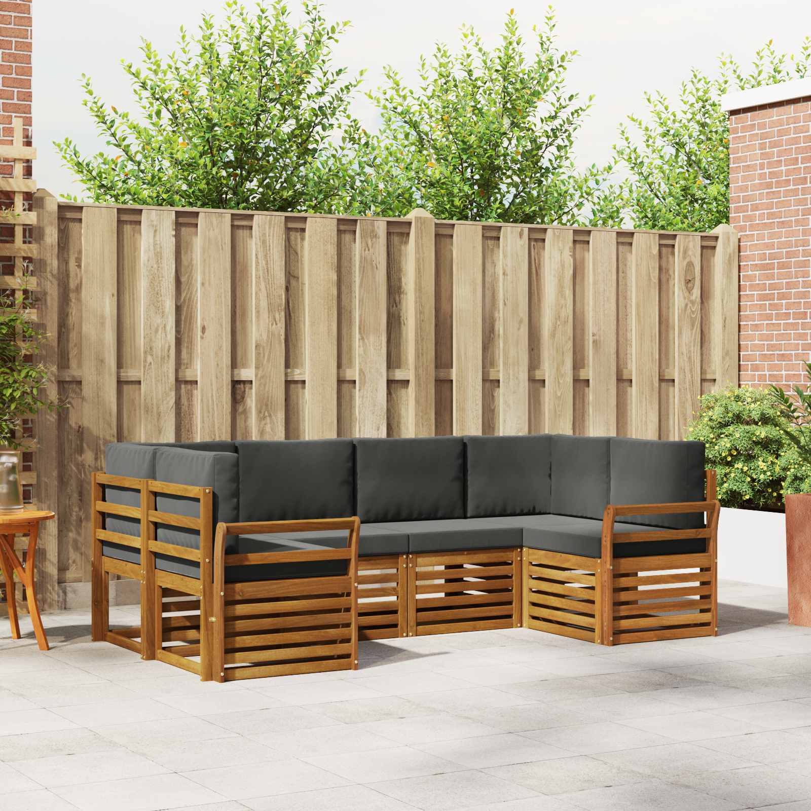 Sektionalsofa sæt med pude 6 pcs Naturlig og Antracit