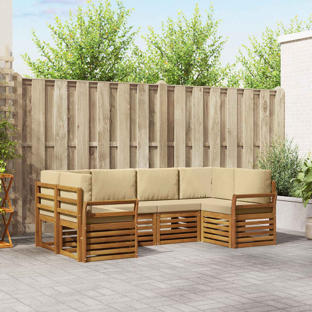 Sektionalsofa sæt med pude 6 pcs Naturfarvet