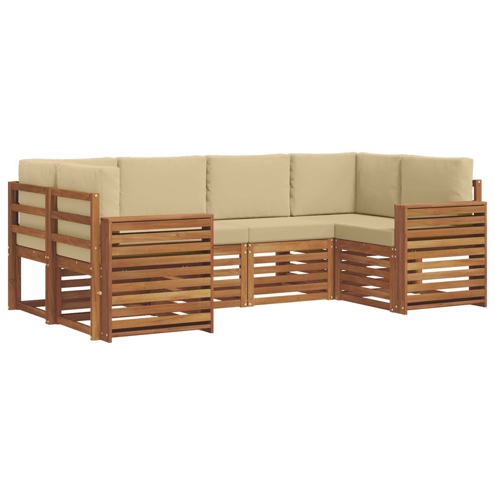 Sektionalsofa sæt med pude 6 pcs Naturlig og Beige