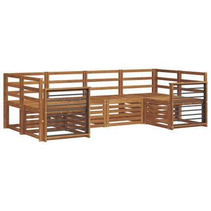 Sofasæt 6 pcs Naturfarvet Massivt Akacietræ