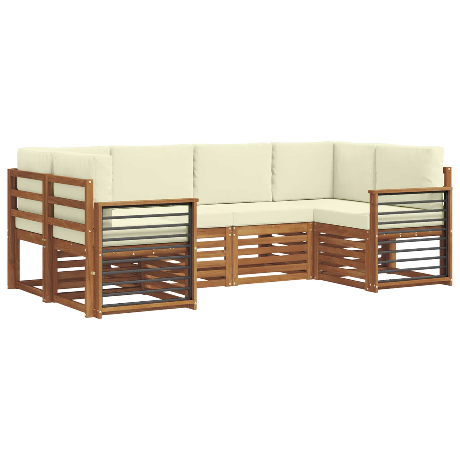 Sektionalsofa sæt med pude 6 pcs Naturlig og Fløde