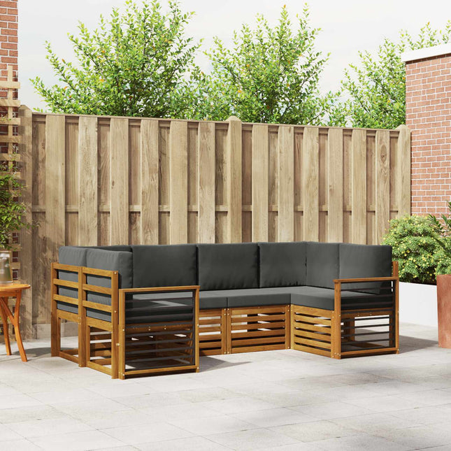 Sektionalsofa sæt med pude 6 pcs Naturlig og Antracit