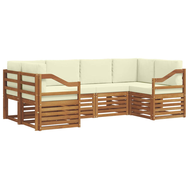 Sektionalsofa sæt med pude 6 pcs Naturlig og Fløde