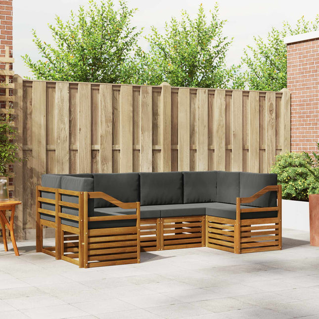 Sektionalsofa sæt med pude 6 pcs Naturlig og Antracit
