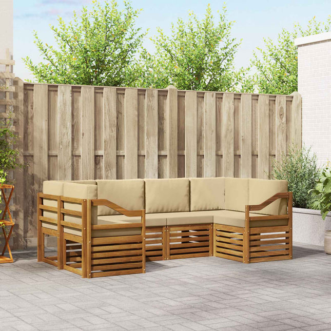 Sektionalsofa sæt med pude 6 pcs Naturfarvet