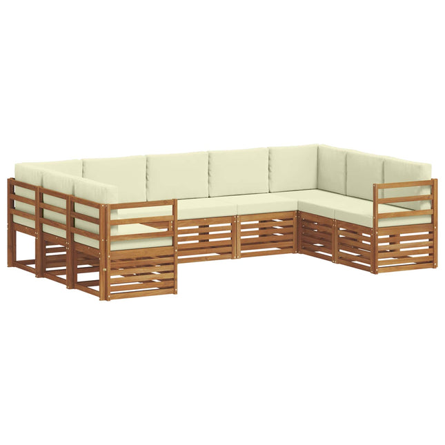 Sektionalsofa sæt med pude 9 pcs Naturlig og Fløde