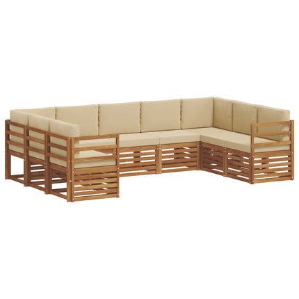 Udendørs sofagruppe 9 stk. Naturlig og Beige