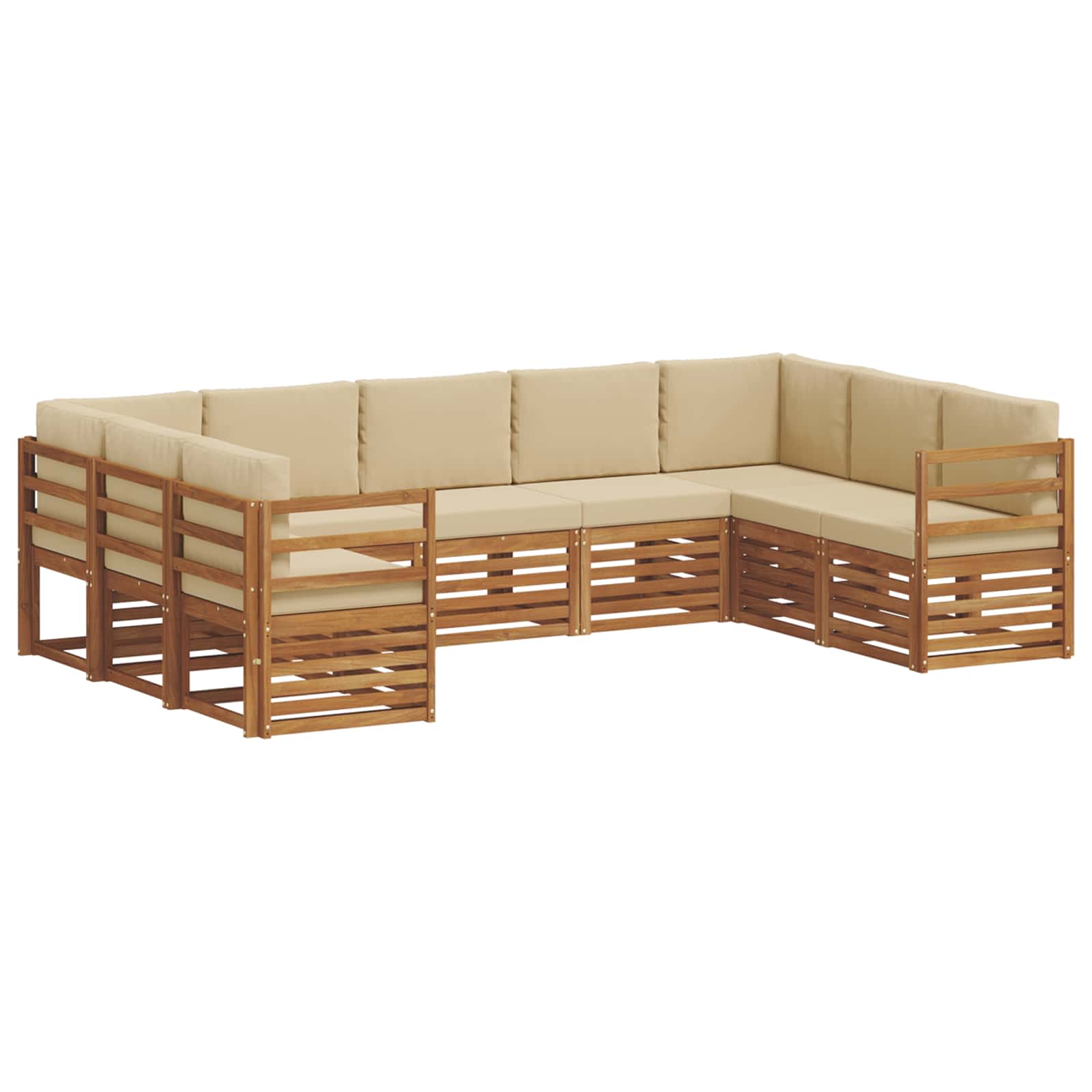 Sektionalsofa sæt med pude 9 pcs Naturlig og Beige