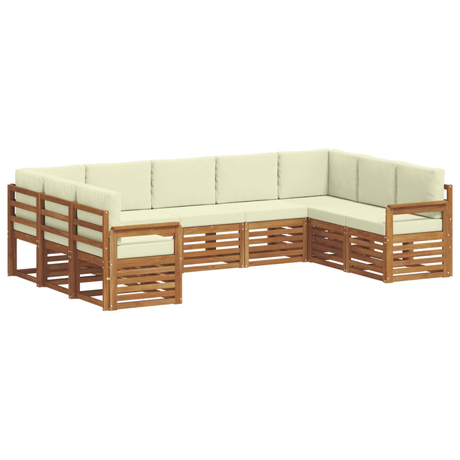 Sektionalsofa sæt med pude 9 pcs Naturlig og Fløde