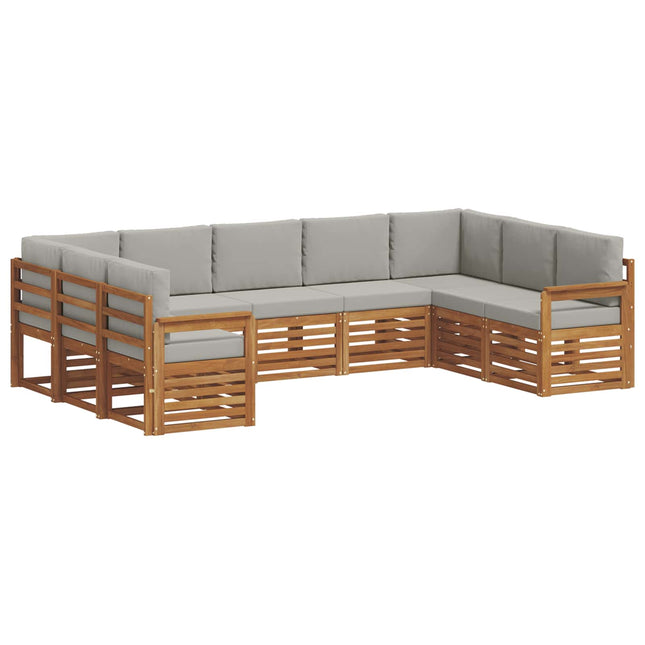Sektionalsofa sæt med pude 9 pcs Naturlig og Lys Grå