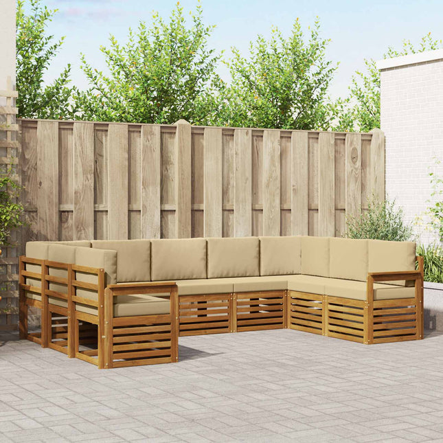 Sektionalsofa sæt med pude 9 pcs Naturlig og Beige