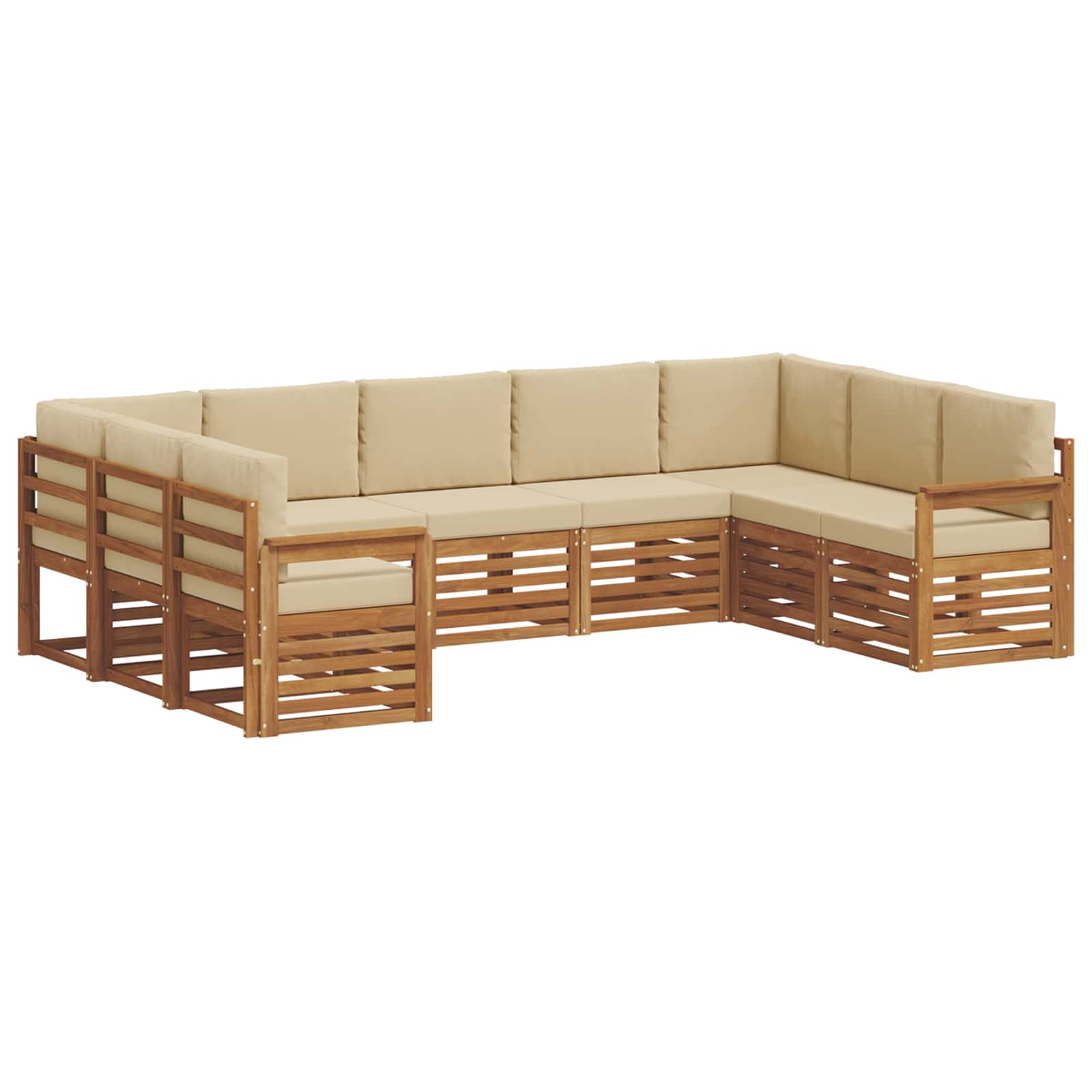 Sektionalsofa sæt med pude 9 pcs Naturlig og Beige