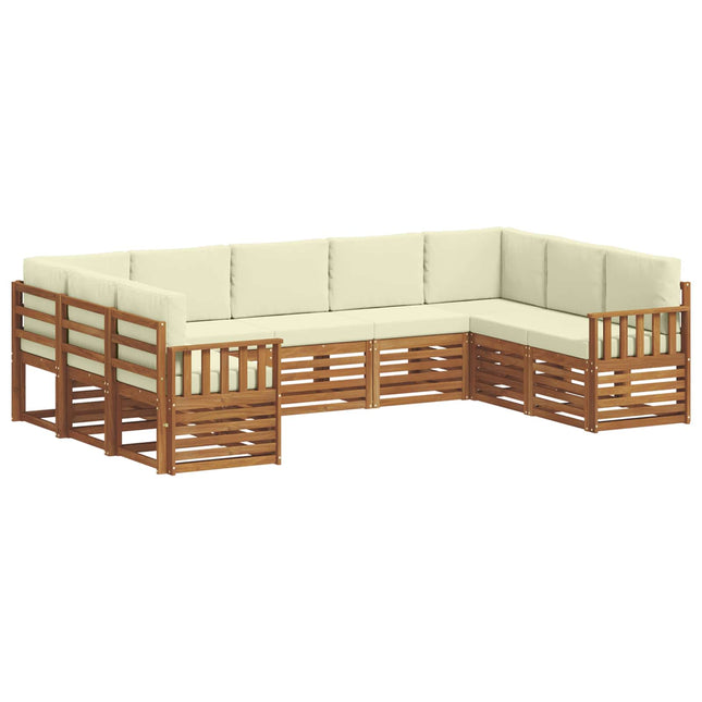 Sektionalsofa sæt med pude 9 pcs Naturlig og Fløde