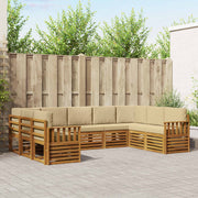 Sektionalsofa sæt med pude 9 pcs Naturlig og Beige