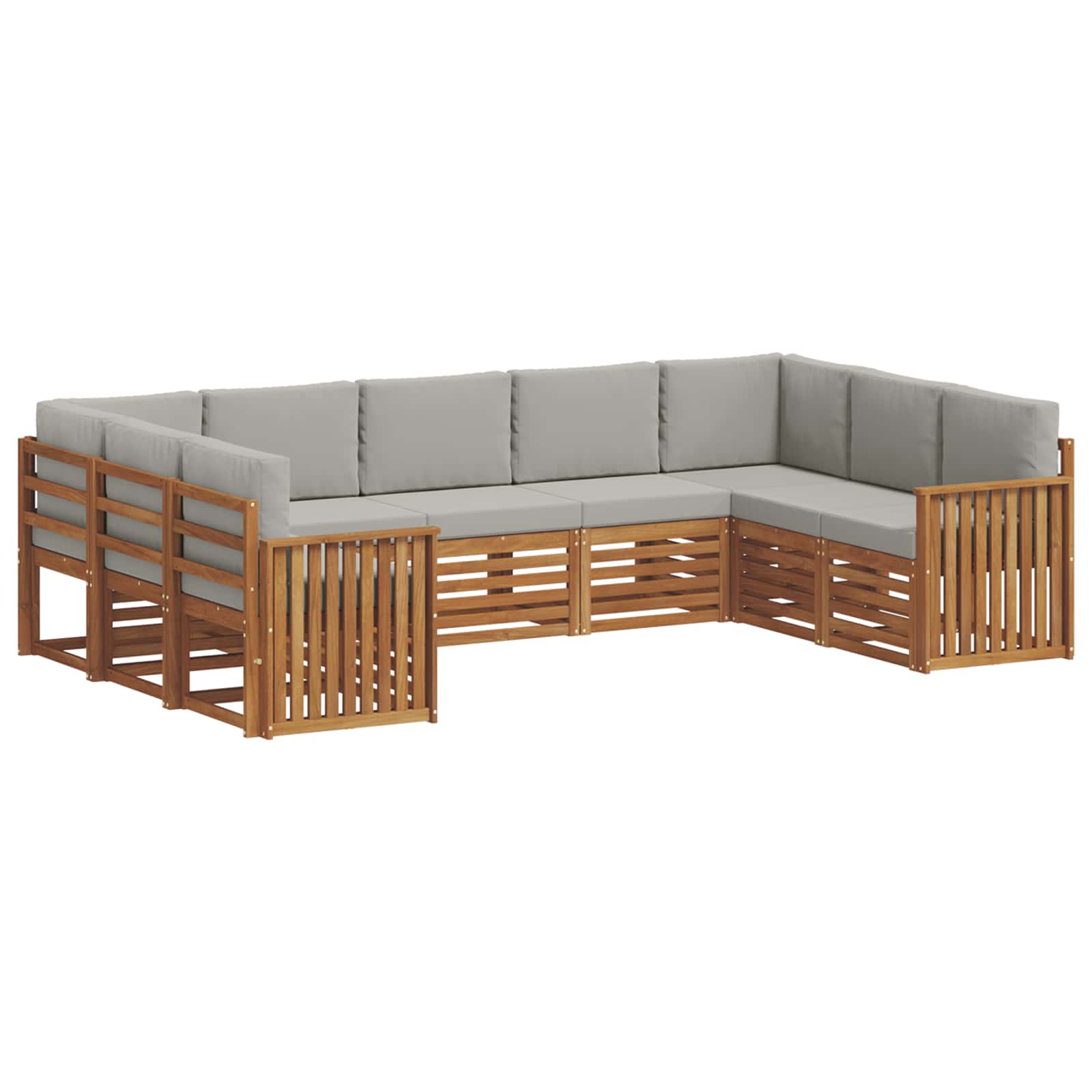 Sektionalsofa sæt med pude 9 pcs Naturlig og Lys Grå