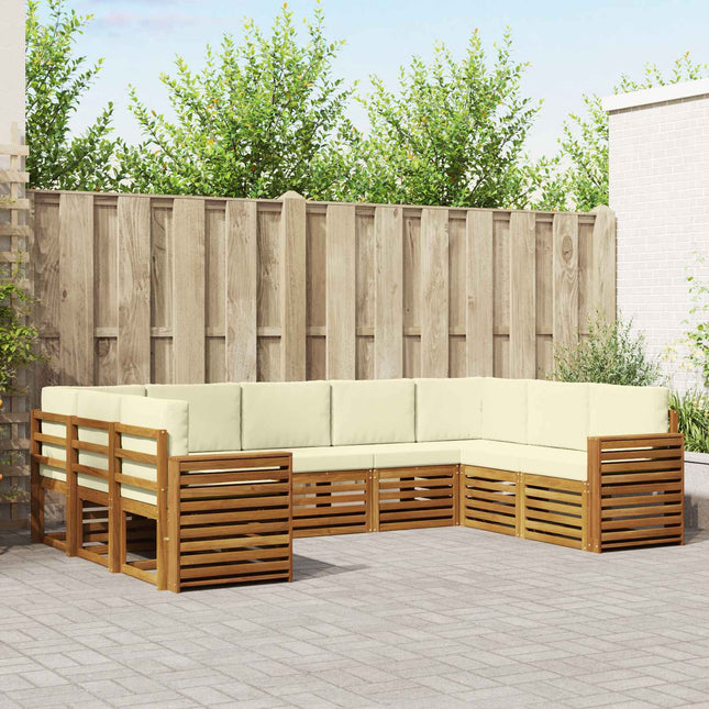 Sektionalsofa sæt med pude 9 pcs Naturlig og Fløde