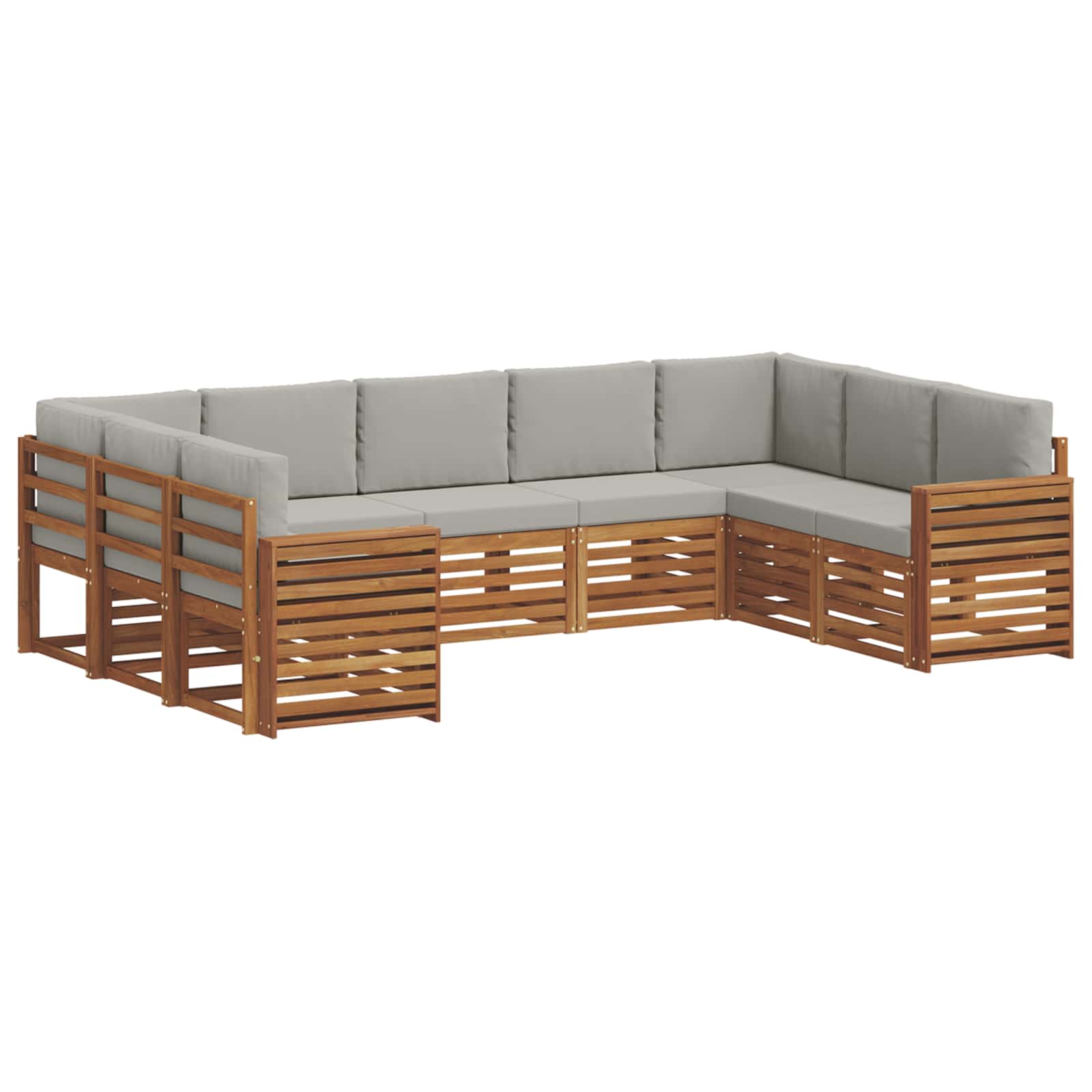 Sektionalsofa sæt med pude 9 pcs Naturlig og Lys Grå