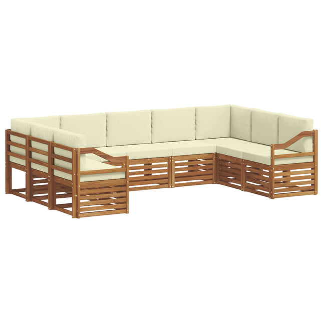 Sektionalsofa sæt med pude 9 pcs Naturlig og Fløde