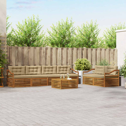 Udendørs sofagruppe 7 stk. Naturlig og Beige