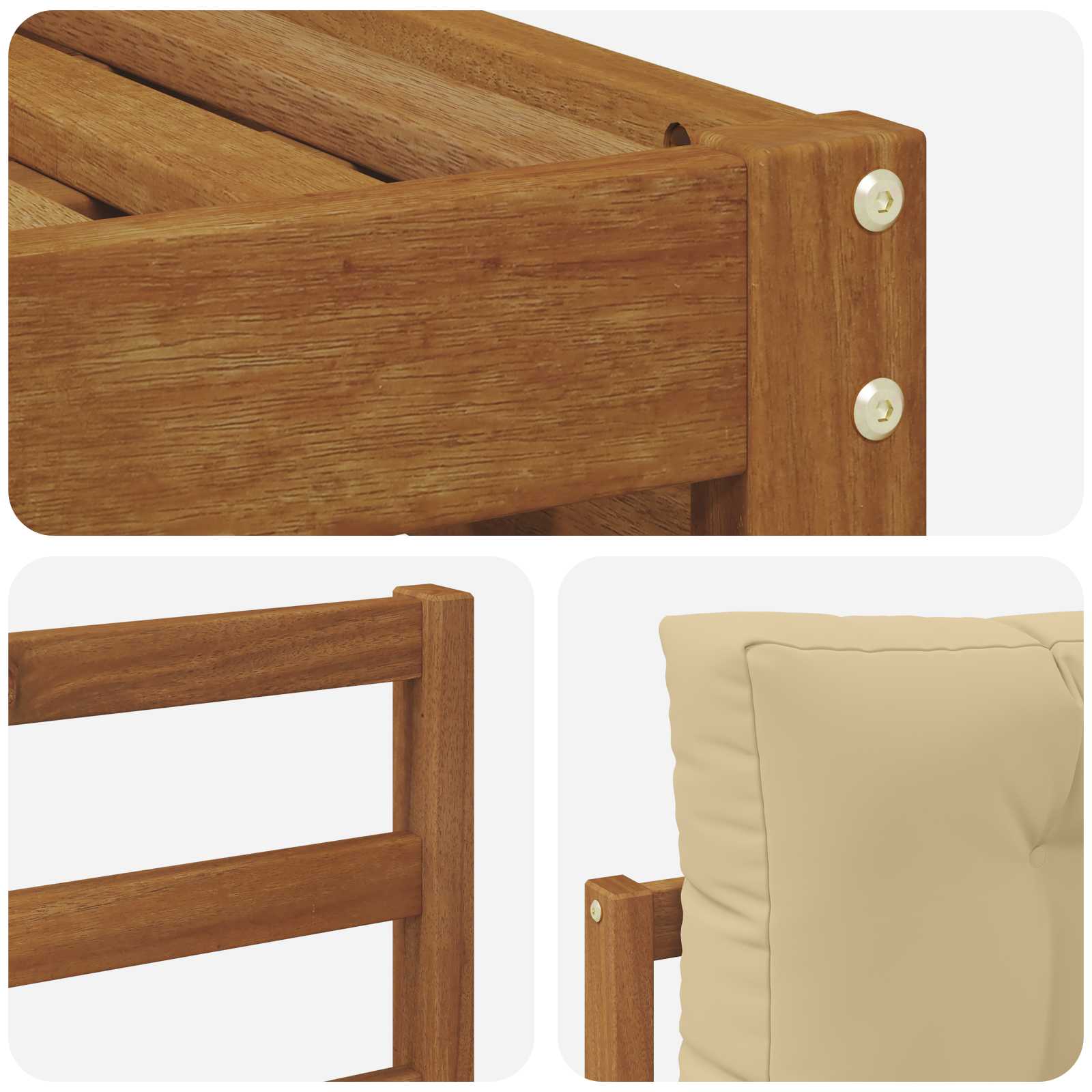 Udendørs sofagruppe Naturlig og Beige 245,5 x 162,5 x 73 cm
