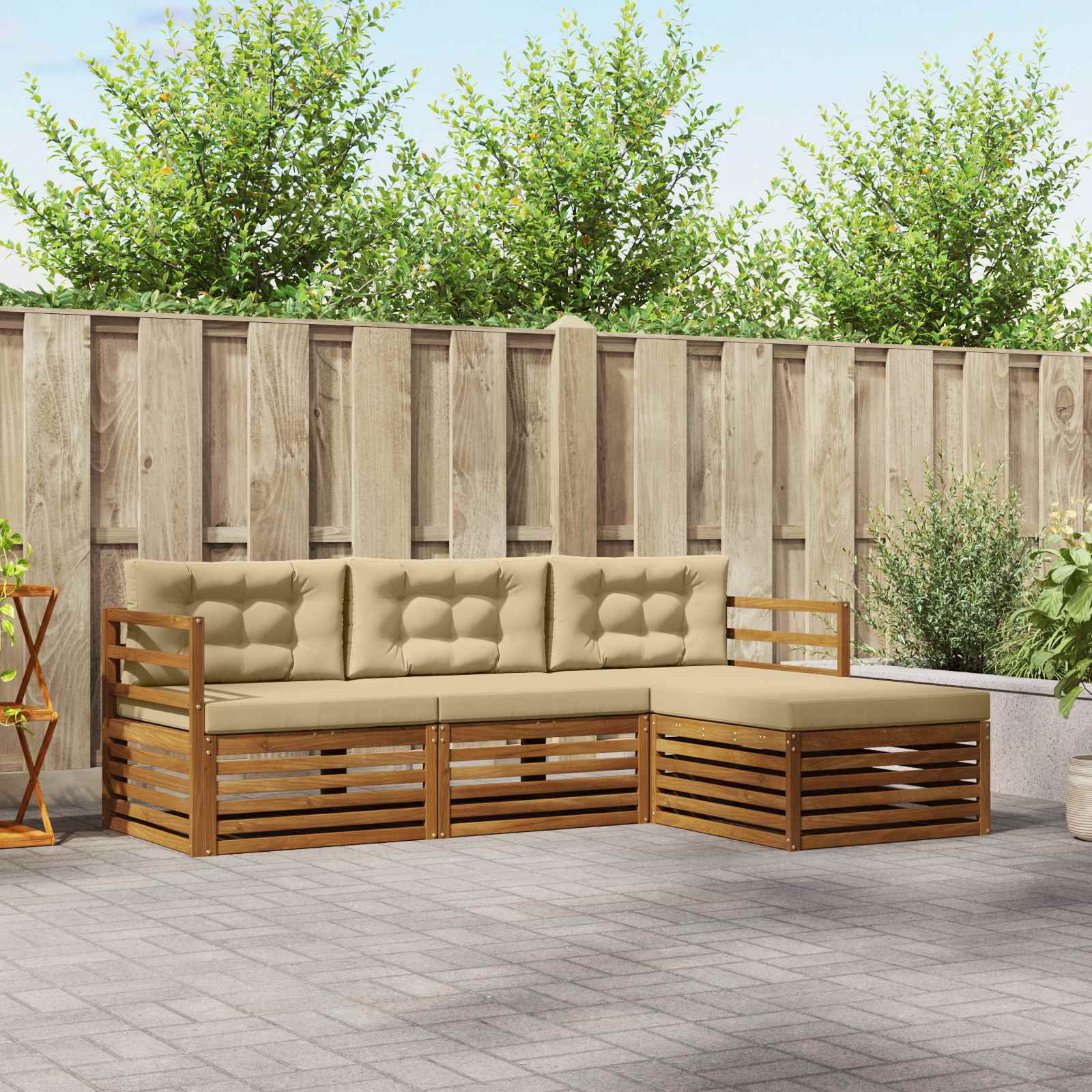 Udendørs sofagruppe Naturlig og Beige 245,5 x 162,5 x 73 cm