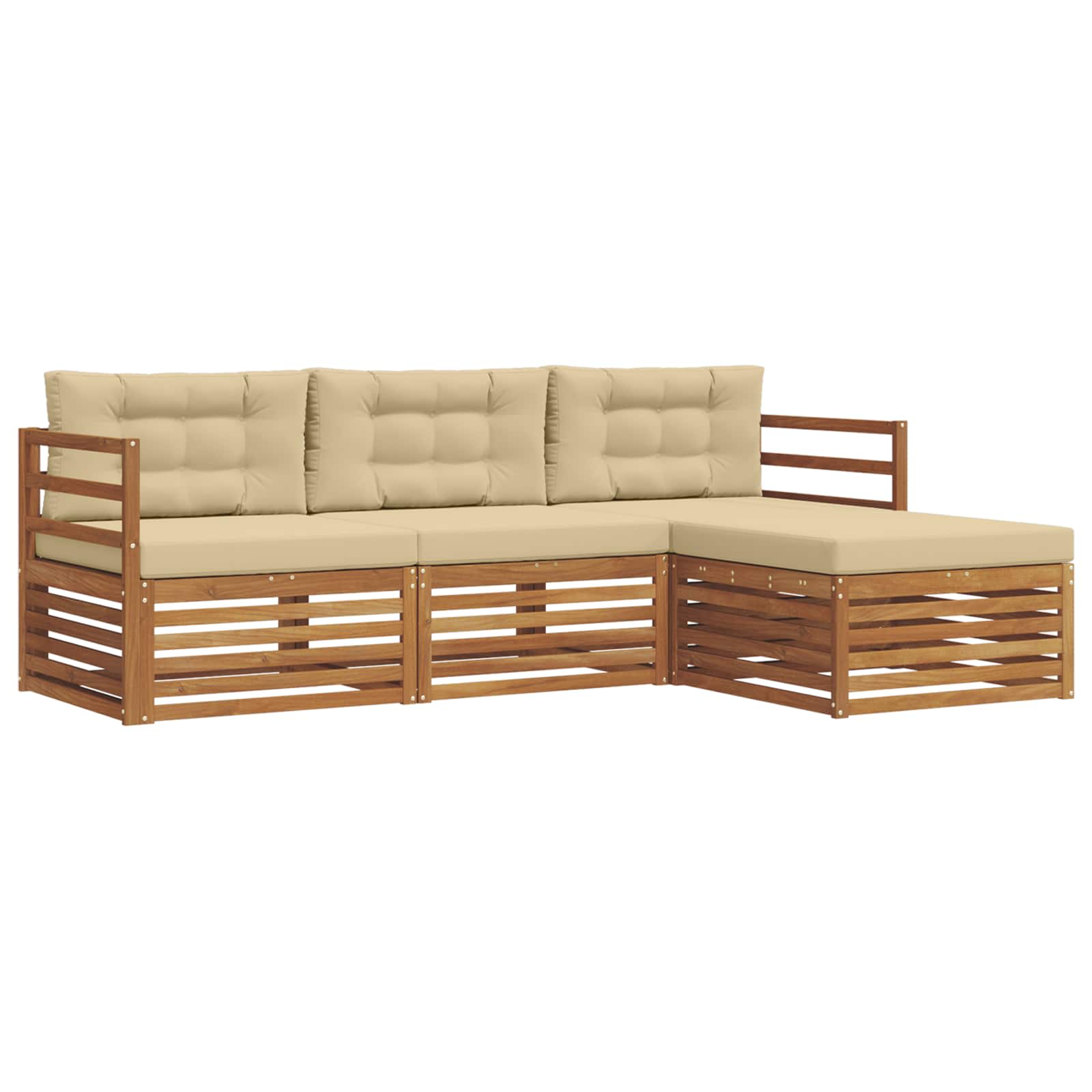 Udendørs sofagruppe Naturlig og Beige 245,5 x 162,5 x 73 cm