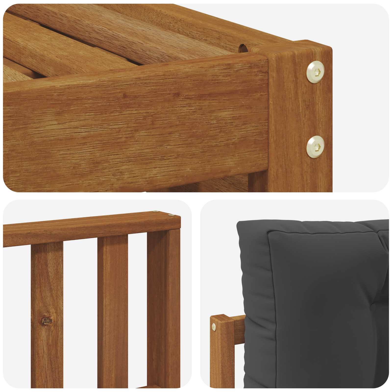 Udendørs sofagruppe Naturlig og Antracit 249,5 x 162,5 x 73 cm