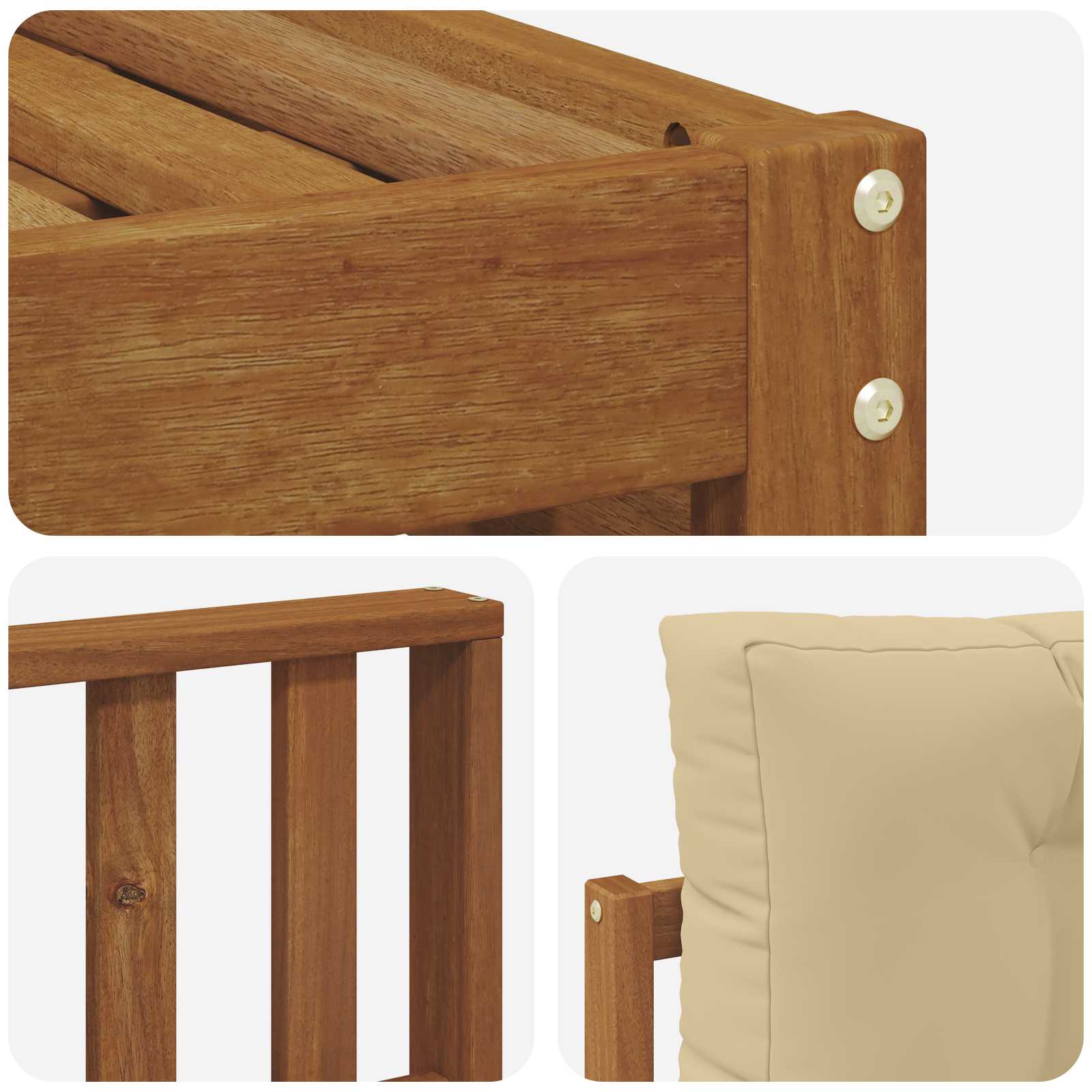 Udendørs sofagruppe Naturlig og Beige 249,5 x 162,5 x 73 cm