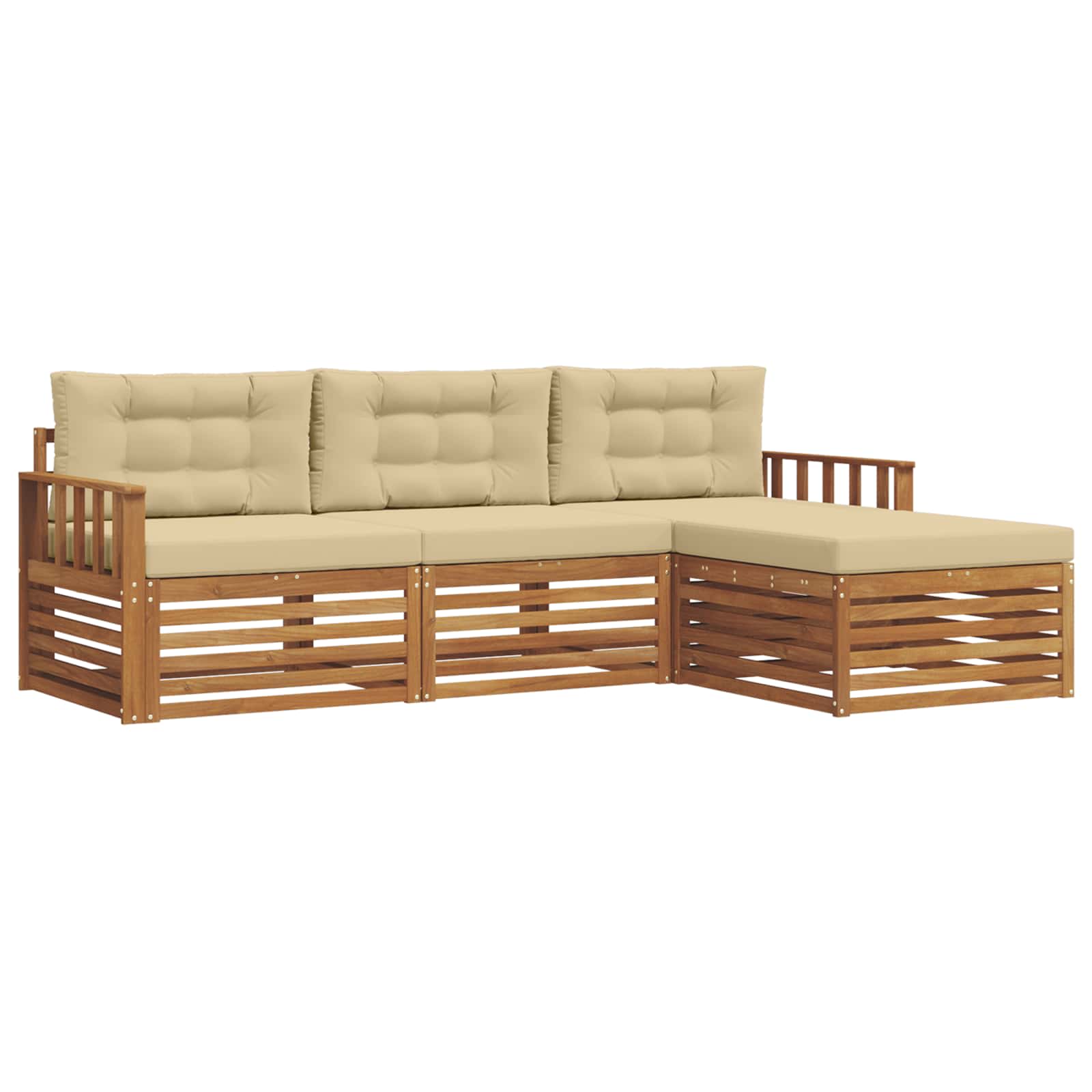 Udendørs sofagruppe Naturlig og Beige 249,5 x 162,5 x 73 cm