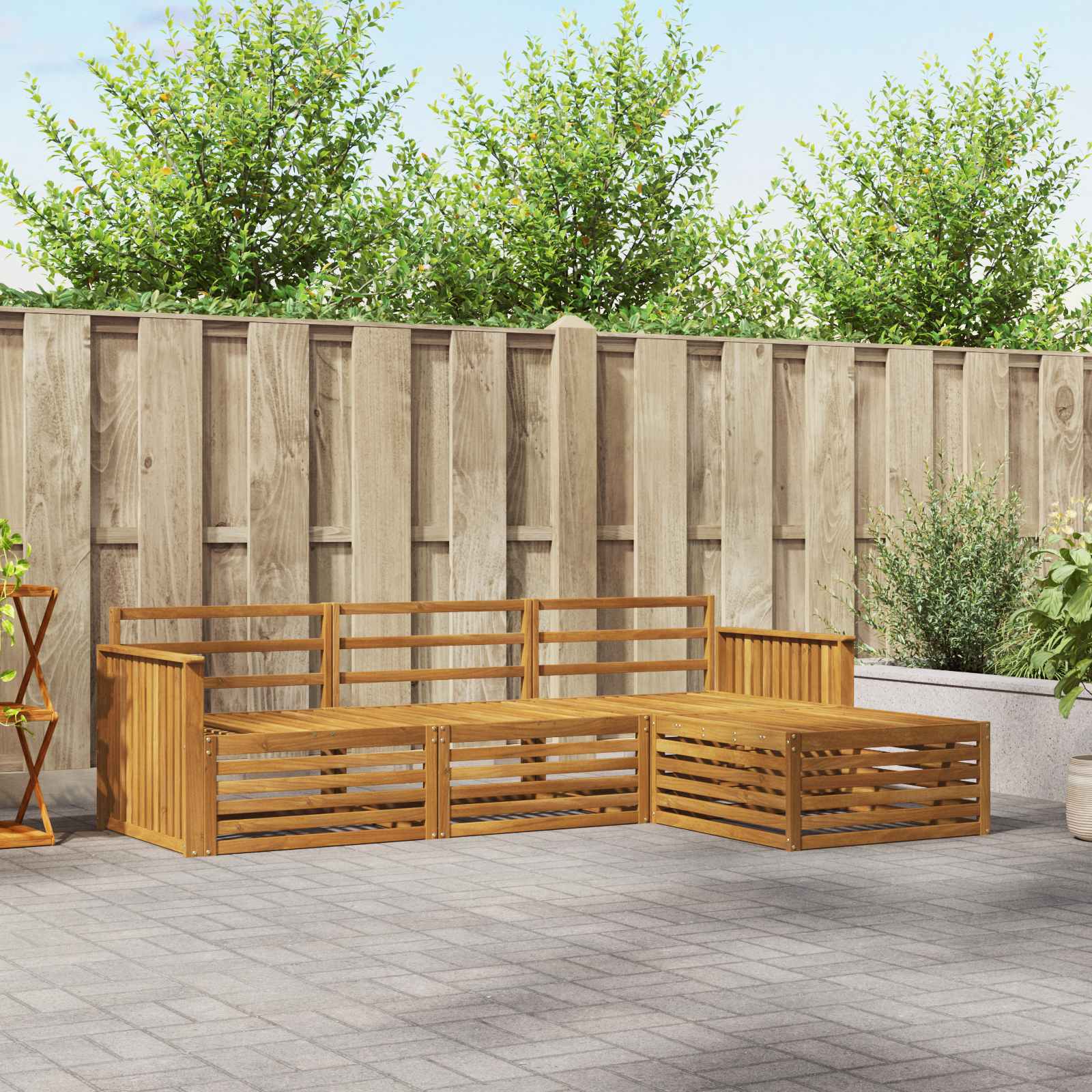 Udendørs sofagruppe Naturfarvet 249,5 x 162,5 x 73 cm