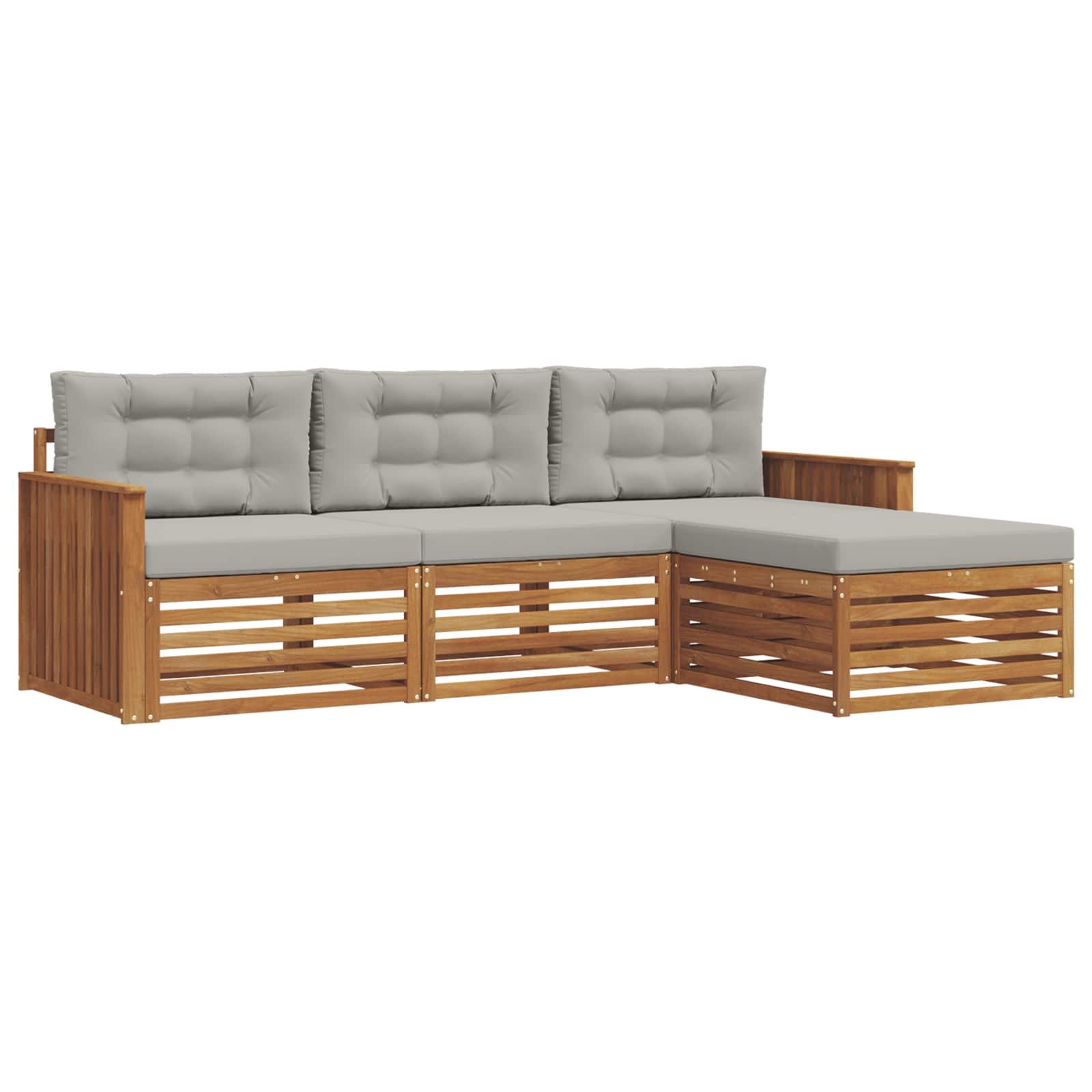Udendørs sofagruppe Naturlig og Lys Grå 249,5 x 162,5 x 73 cm